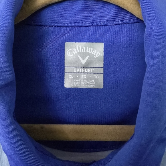 Callaway Polo Shirt Mens XL Blue Striped Opti Dri Short Sleeve Golf - Picture 2 of 11